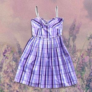 Purple plaid spring dress